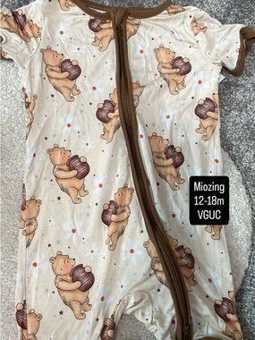 Bear Honey Pot Zip Romper - Cream & Brown
